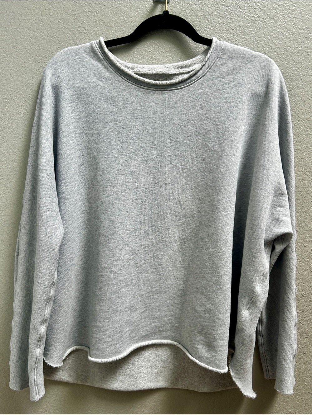 Frank & Eileen Effie Long Sleeve Funnel Capelet Sweatshirt Grey Sz Large